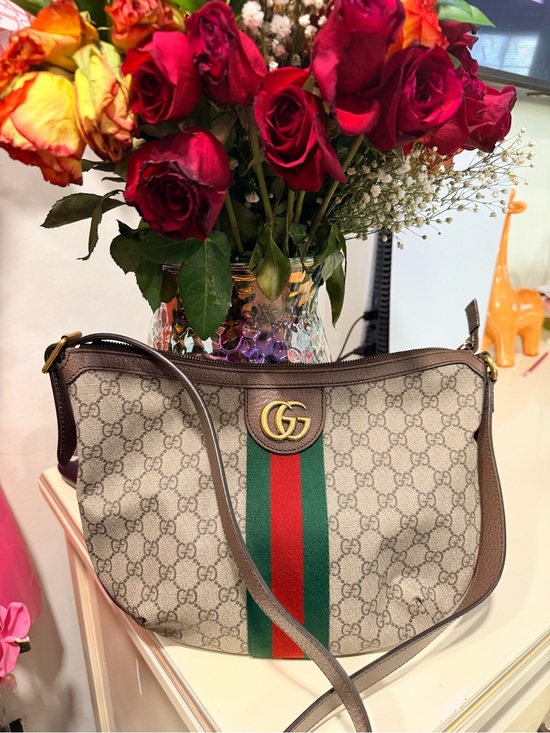 Gucci Handbags - SALE🫶🏻Gucci GG ophidia half moon Supreme Web Stripe Shoulder Bag in Beige/Brown